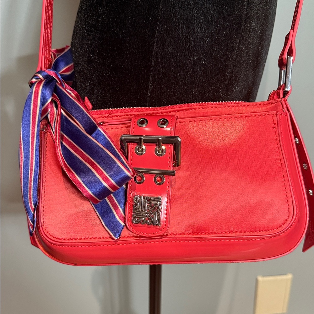 Steve Madden Red Crossbody Bag with Striped Bow